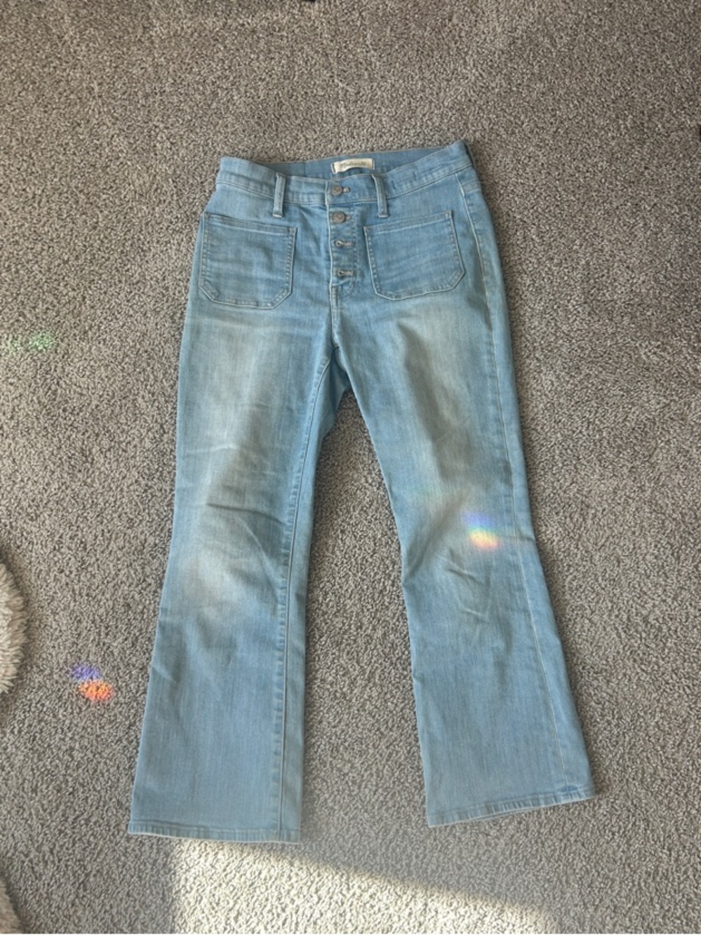 Madewell Cali Demi-Boot High-Rise Button-Front Cropped Jeans